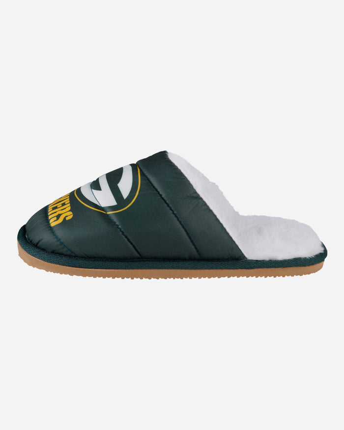 FOCO Green Bay Packers Open Back Slippers in White