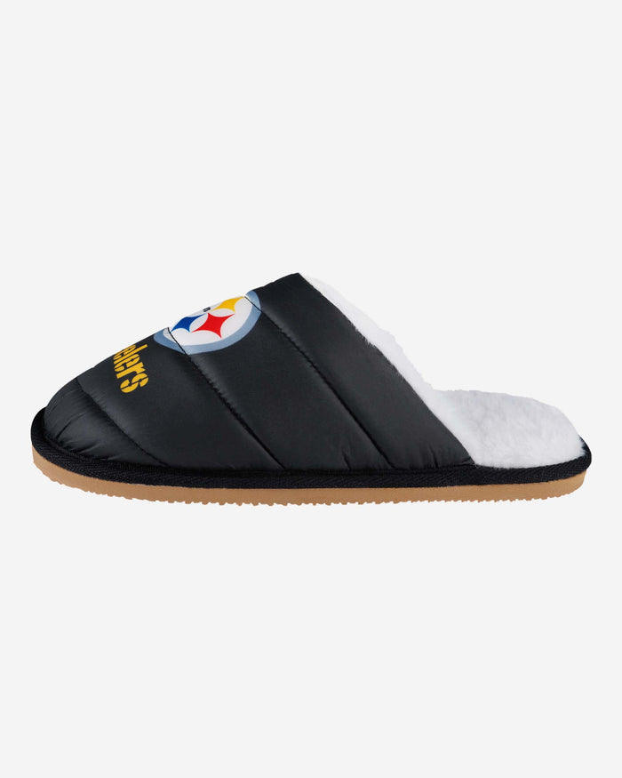 NFL Men’s Cropped Big Logo Slide Sandals - Pittsburgh Steelers, Small