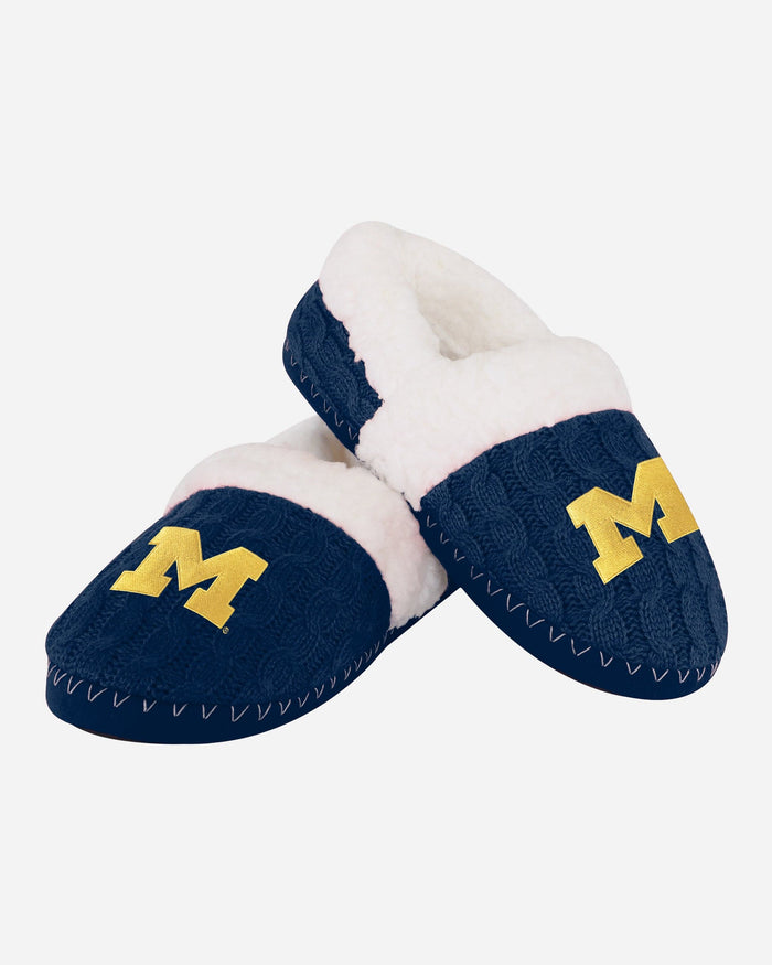 Michigan Wolverines Womens Team Color Moccasin Slipper FOCO - FOCO.com