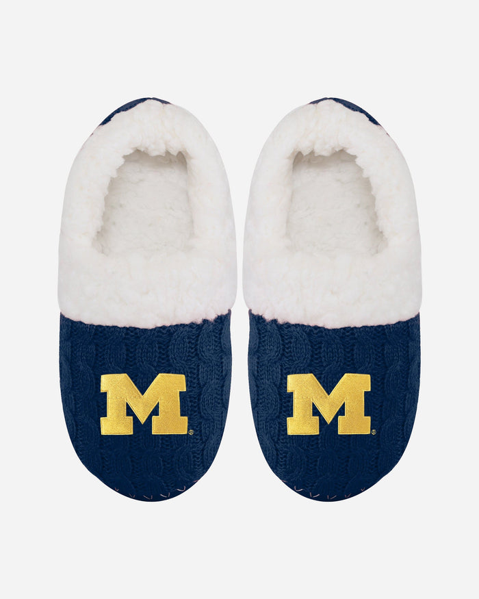 Michigan Wolverines Womens Team Color Moccasin Slipper FOCO S - FOCO.com