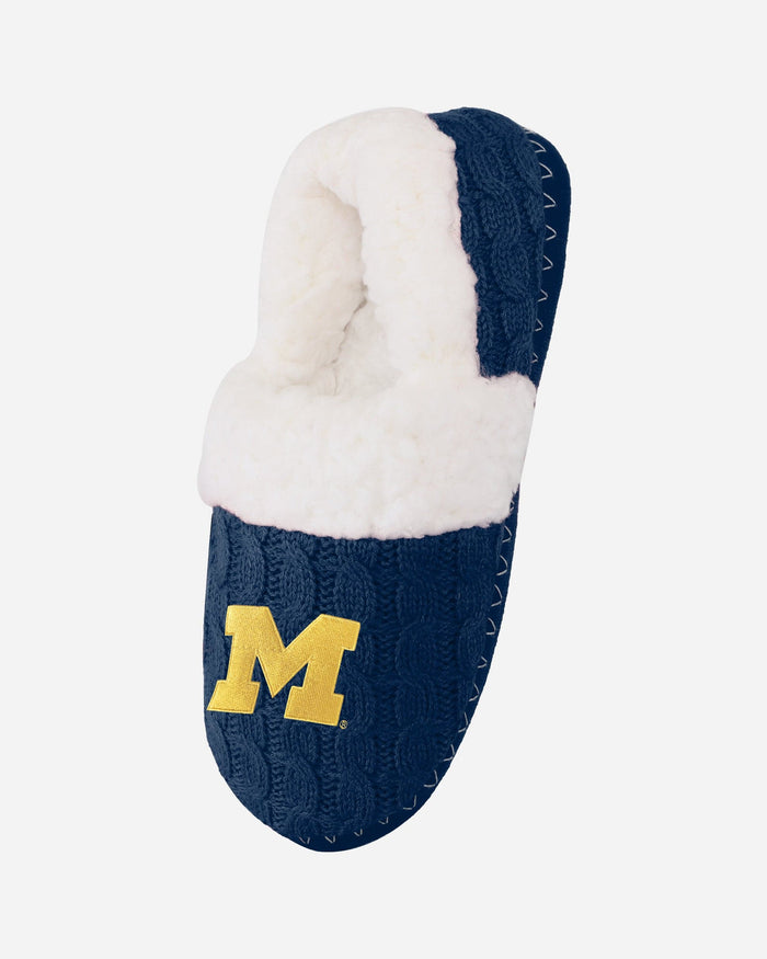 Michigan Wolverines Womens Team Color Moccasin Slipper FOCO - FOCO.com