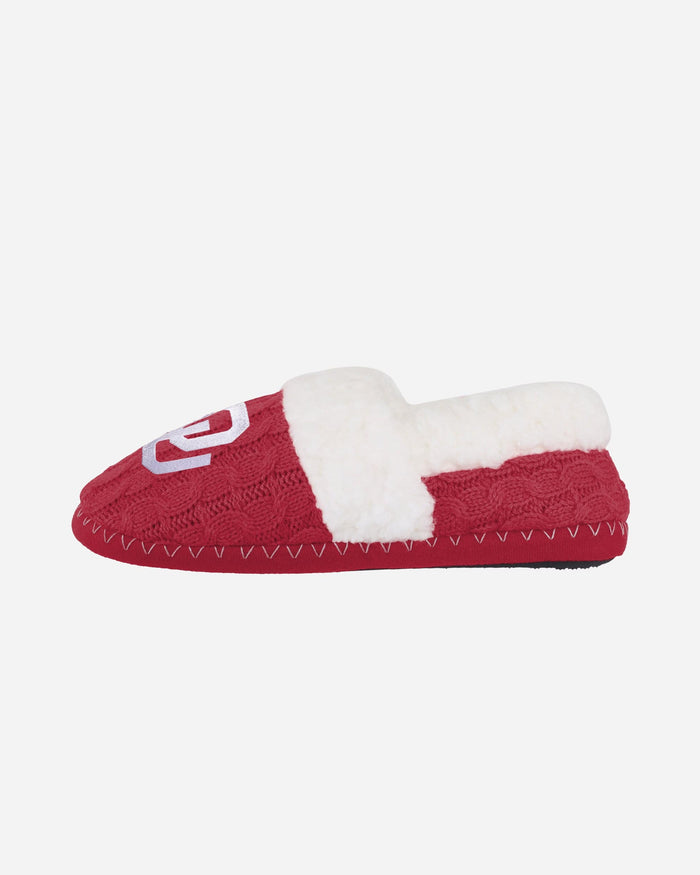 Oklahoma Sooners Womens Team Color Moccasin Slipper FOCO - FOCO.com