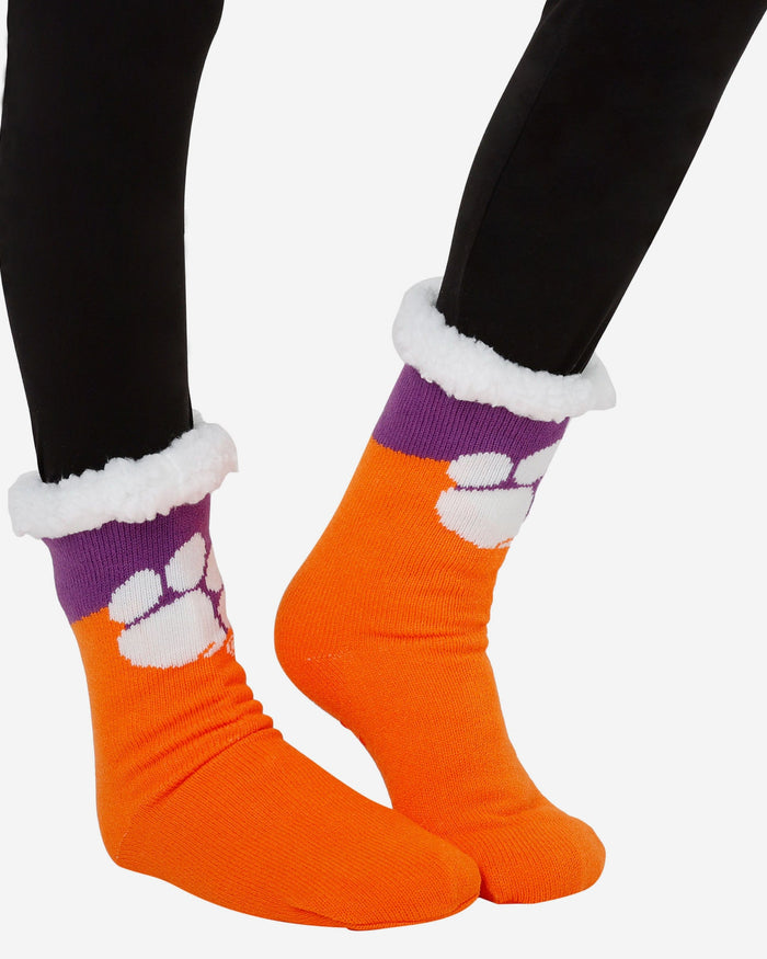 Clemson Tigers Womens Fan Footy 3 Pack Slipper Socks FOCO - FOCO.com