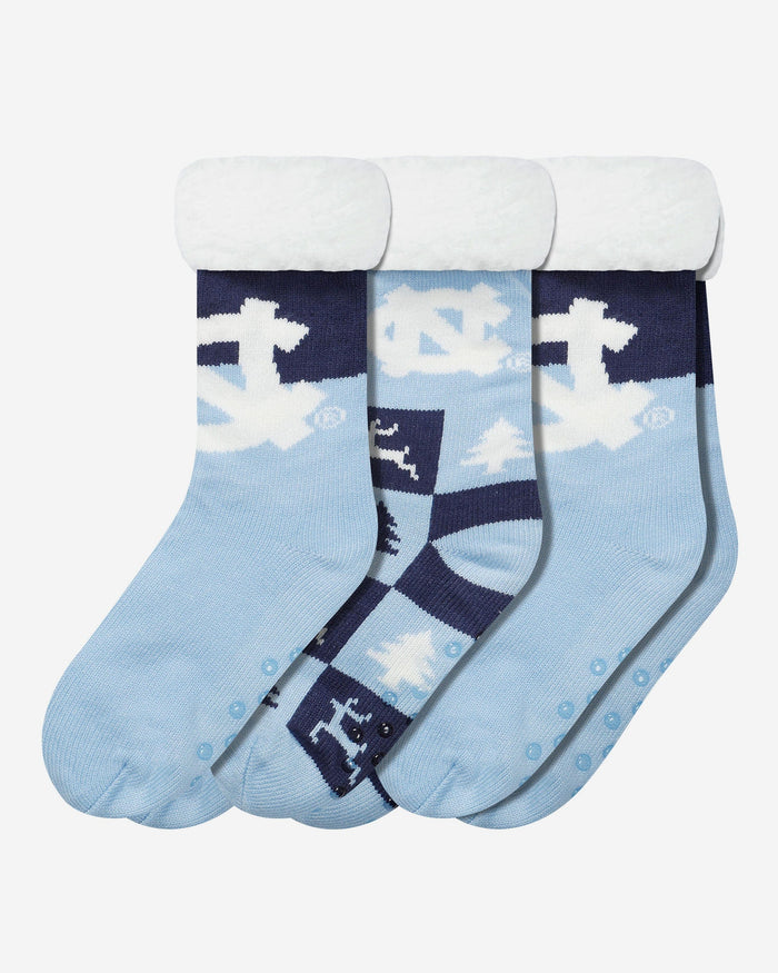 North Carolina Tar Heels Womens Fan Footy 3 Pack Slipper Socks FOCO - FOCO.com