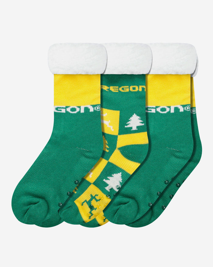 Oregon Ducks Womens Fan Footy 3 Pack Slipper Socks FOCO - FOCO.com