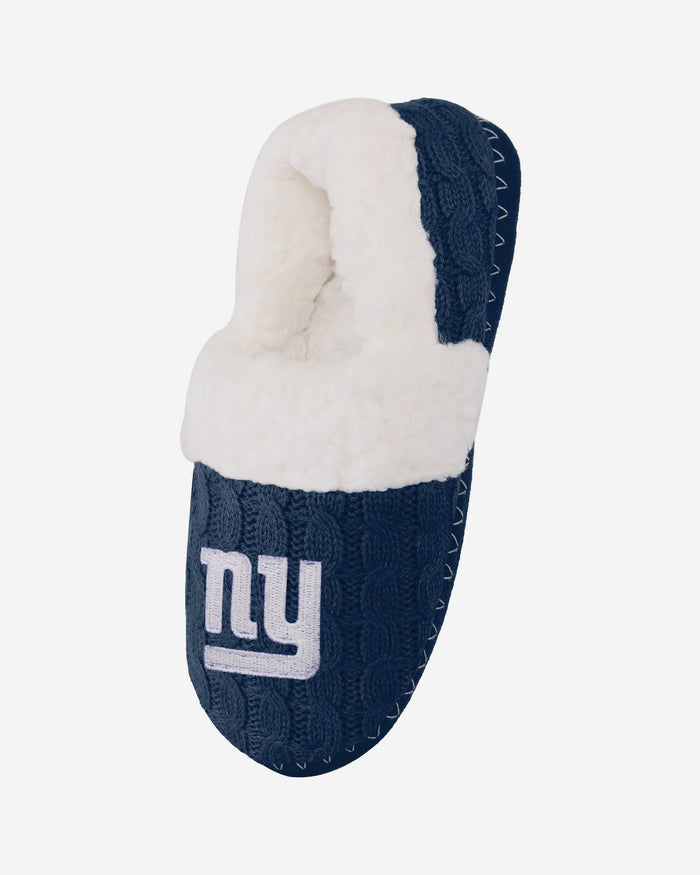 New York Giants Womens Team Color Moccasin Slipper FOCO - FOCO.com