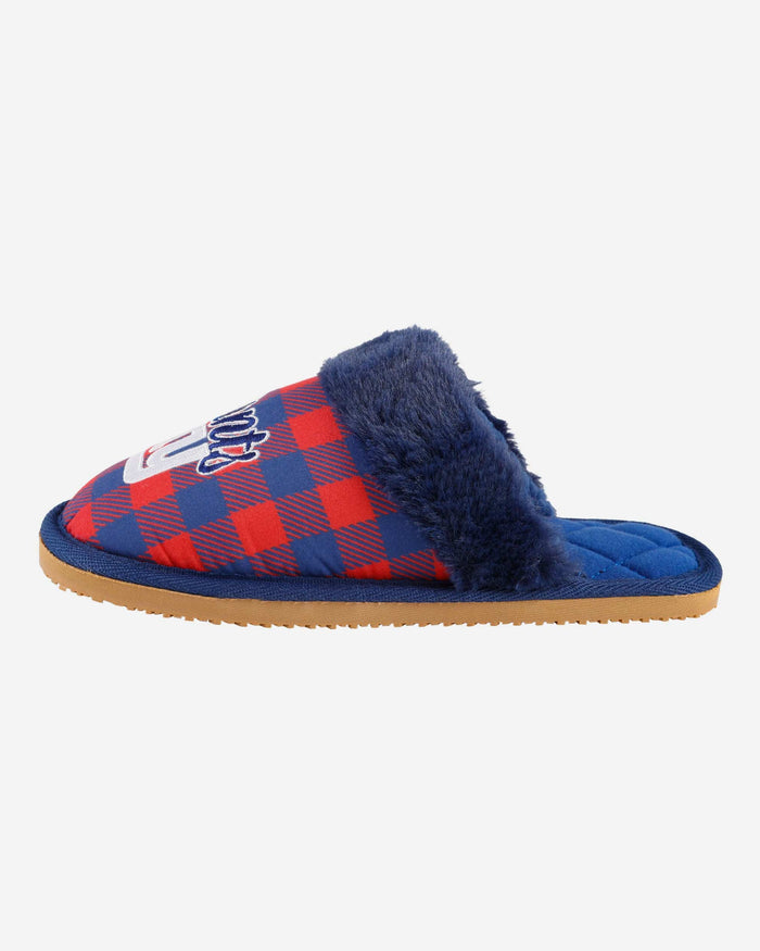 New York Giants Womens Plaid Sherpa Mule Slipper FOCO S - FOCO.com