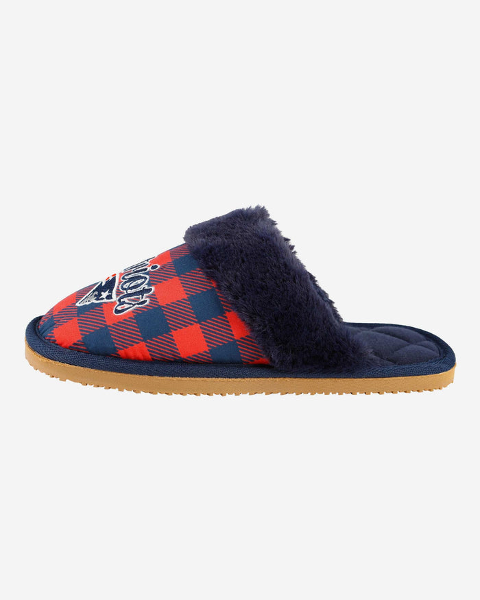 New England Patriots Womens Plaid Sherpa Mule Slipper FOCO S - FOCO.com