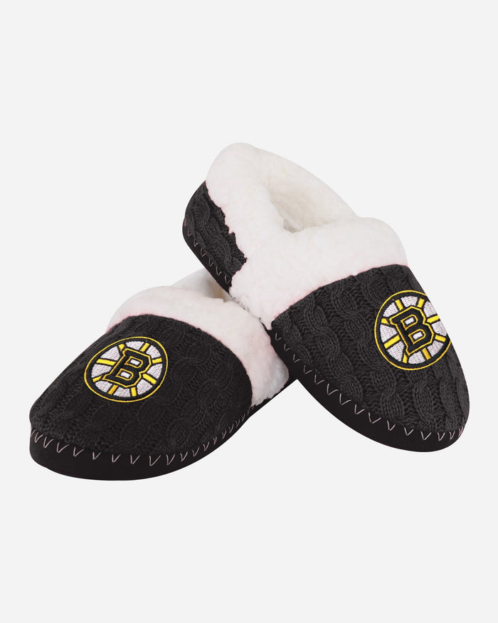 Boston Bruins Womens Team Color Moccasin Slipper FOCO - FOCO.com