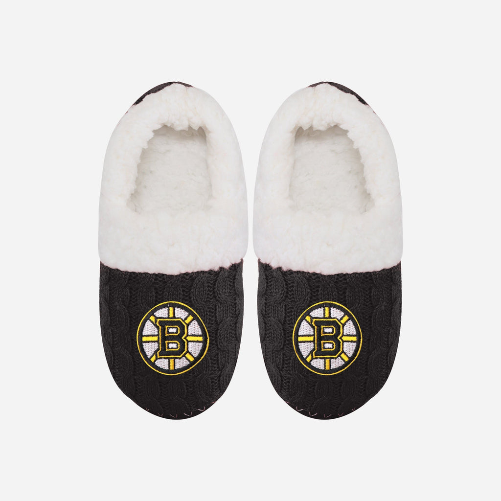 Boston Bruins Womens Team Color Moccasin Slipper FOCO S - FOCO.com