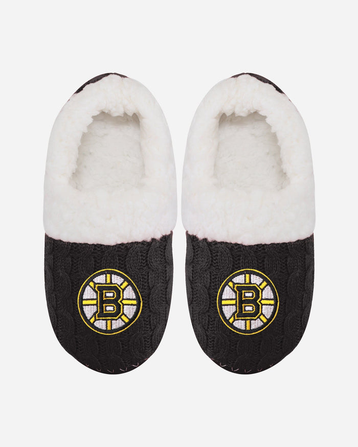 Boston Bruins Womens Team Color Moccasin Slipper FOCO S - FOCO.com