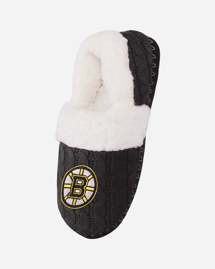 Boston Bruins Womens Team Color Moccasin Slipper FOCO - FOCO.com