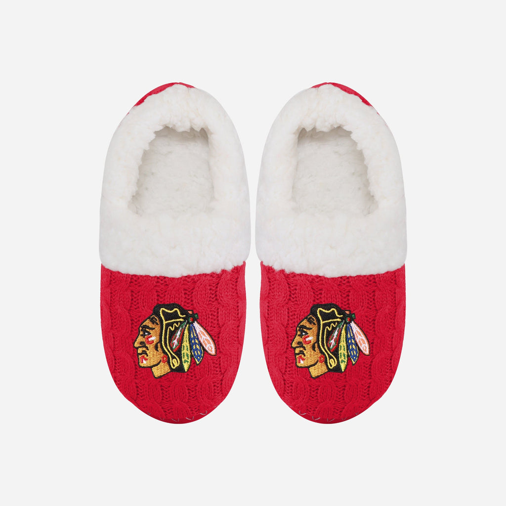 Chicago Blackhawks Womens Team Color Moccasin Slipper FOCO S - FOCO.com