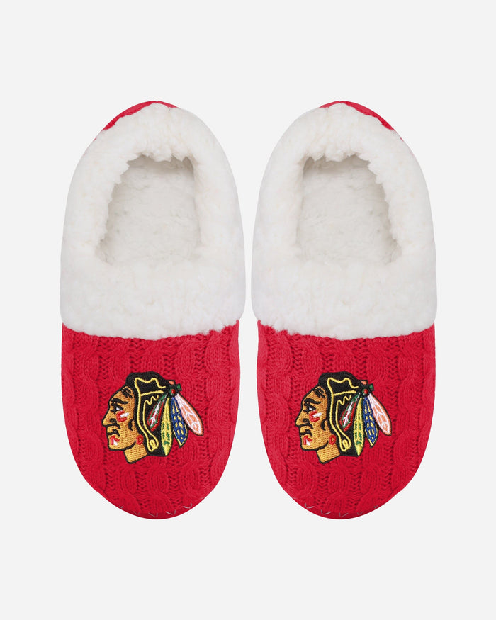 Chicago Blackhawks Womens Team Color Moccasin Slipper FOCO S - FOCO.com