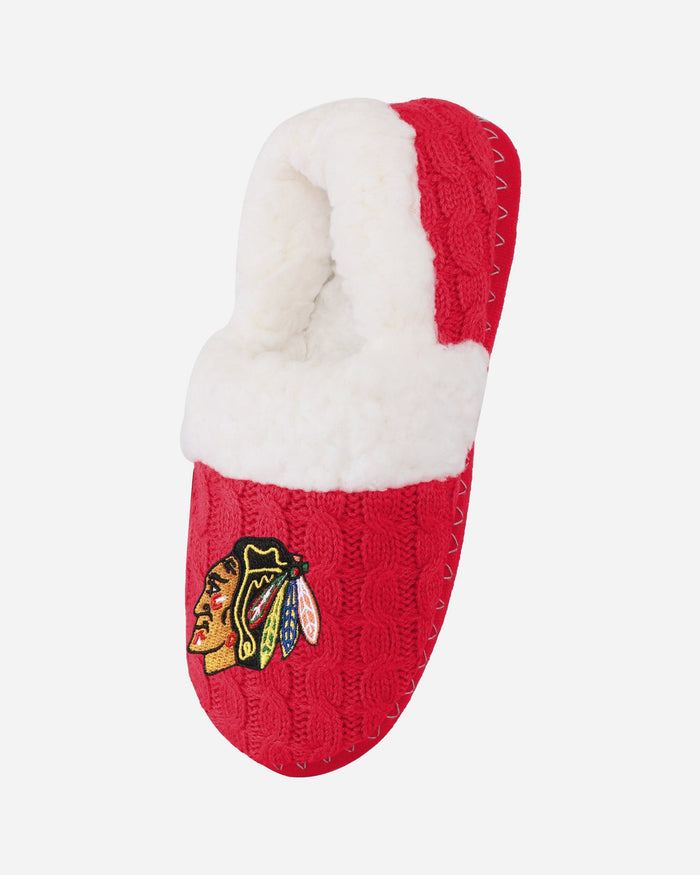 Chicago Blackhawks Womens Team Color Moccasin Slipper FOCO - FOCO.com