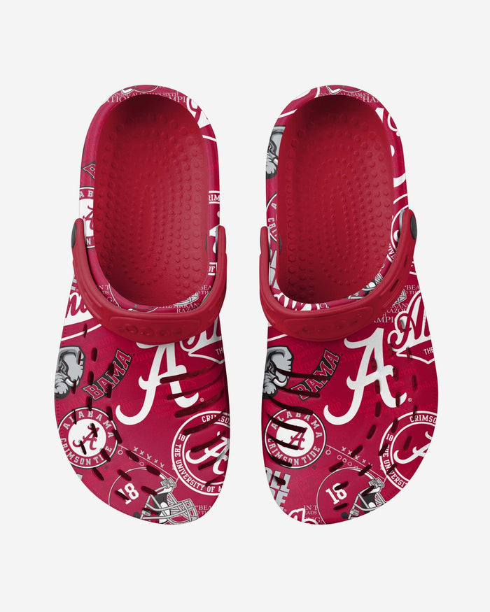 Alabama Crimson Tide Historic Print Clog With Strap FOCO - FOCO.com