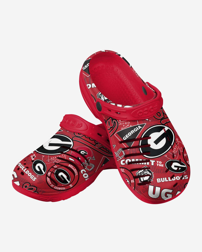 Georgia Bulldogs Historic Print Clog With Strap FOCO - FOCO.com