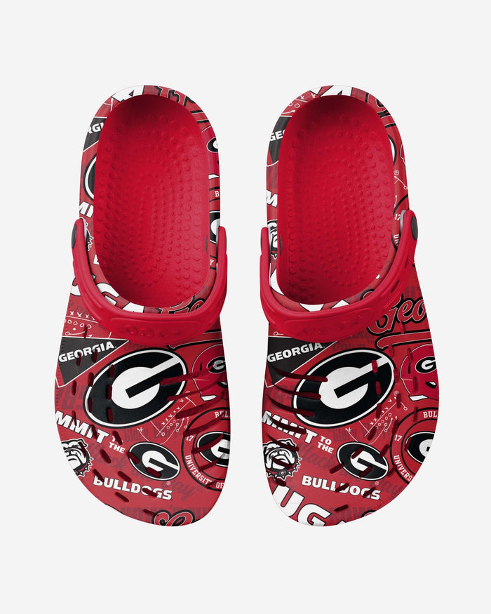 Georgia Bulldogs Historic Print Clog With Strap FOCO - FOCO.com