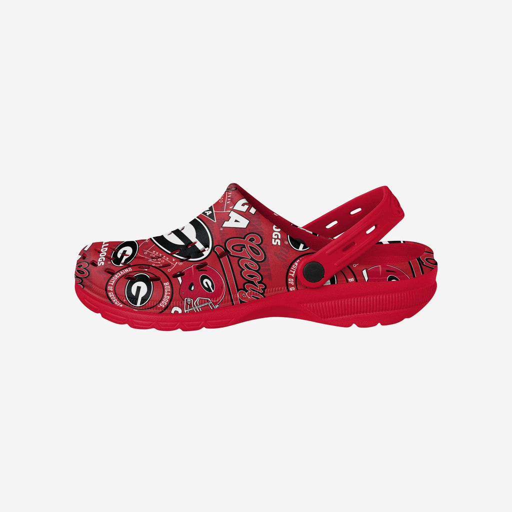 Georgia Bulldogs Historic Print Clog With Strap FOCO S - FOCO.com