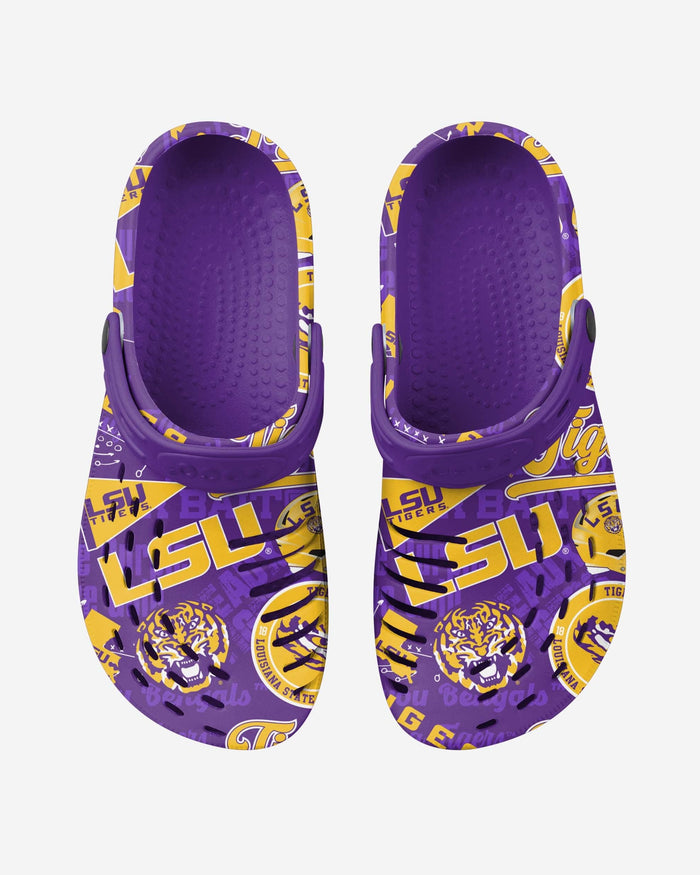 LSU Tigers Historic Print Clog With Strap FOCO - FOCO.com