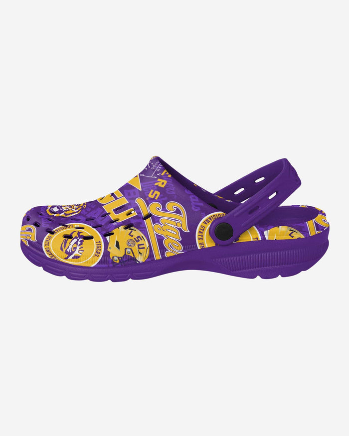 LSU Tigers Historic Print Clog With Strap FOCO S - FOCO.com