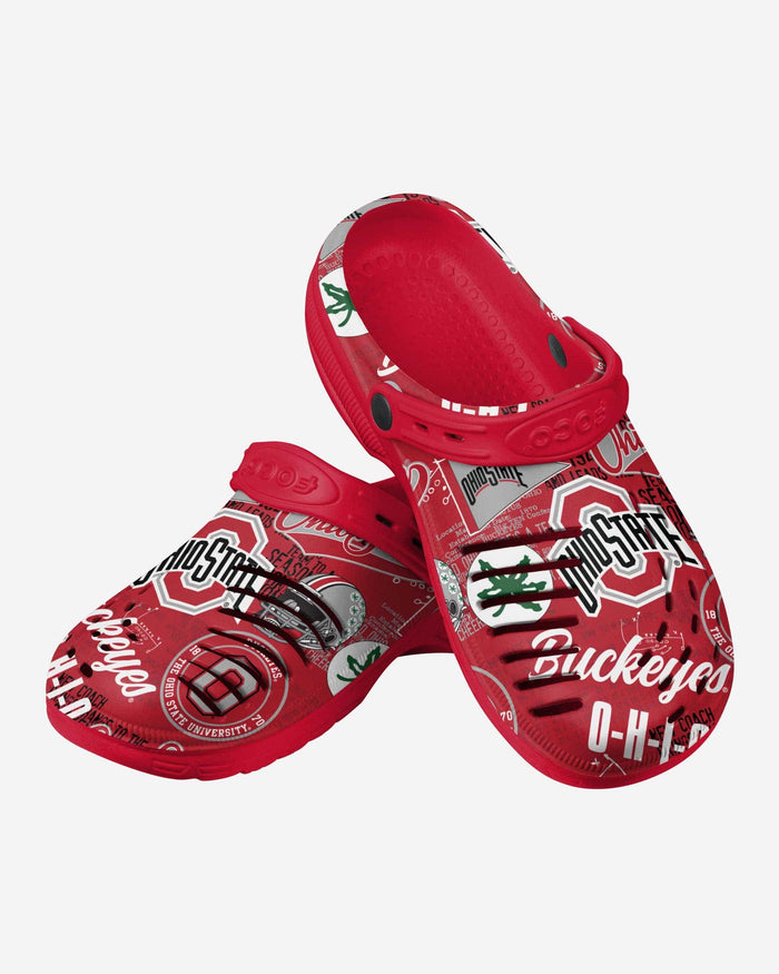 Ohio State Buckeyes Historic Print Clog With Strap FOCO - FOCO.com