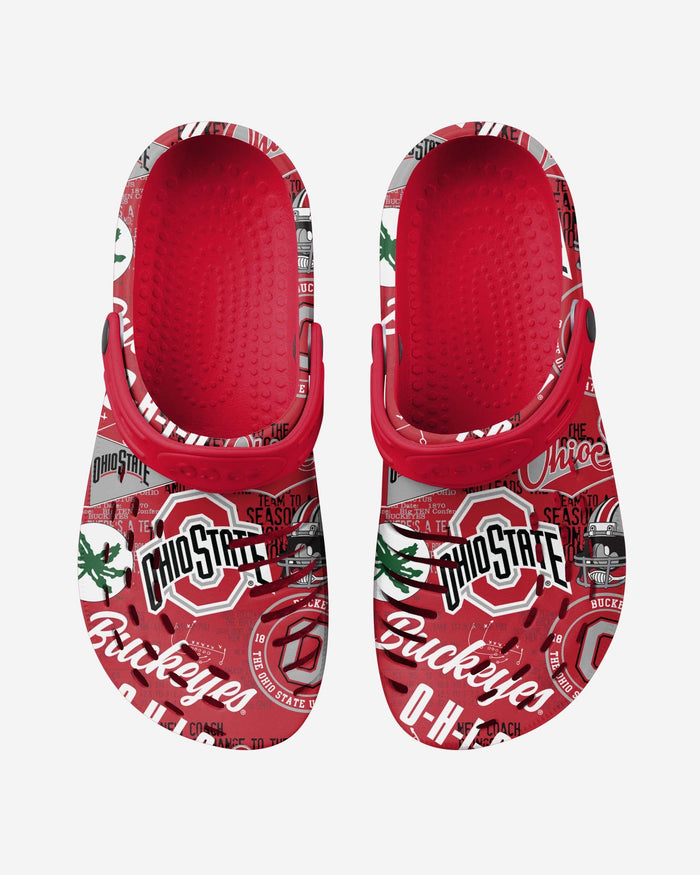 Ohio State Buckeyes Historic Print Clog With Strap FOCO - FOCO.com