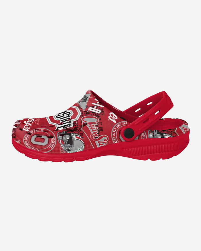 Ohio State Buckeyes Historic Print Clog With Strap FOCO S - FOCO.com