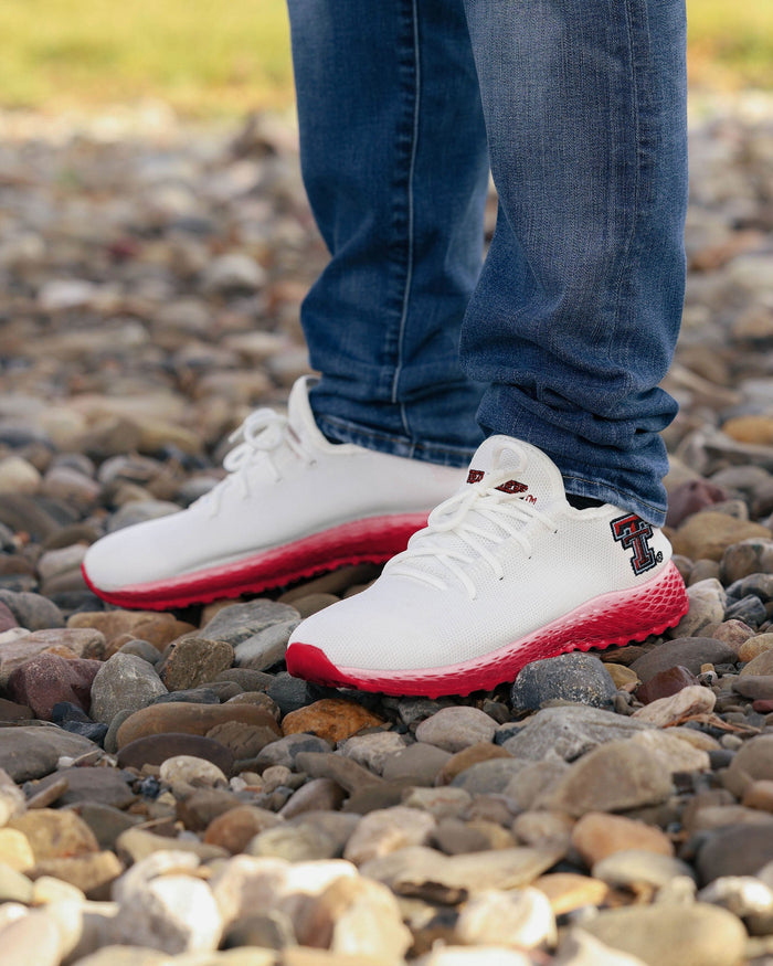 Texas Tech Red Raiders Gradient Midsole White Sneakers FOCO - FOCO.com