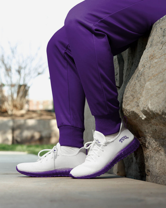 TCU Horned Frogs Gradient Midsole White Sneakers FOCO - FOCO.com