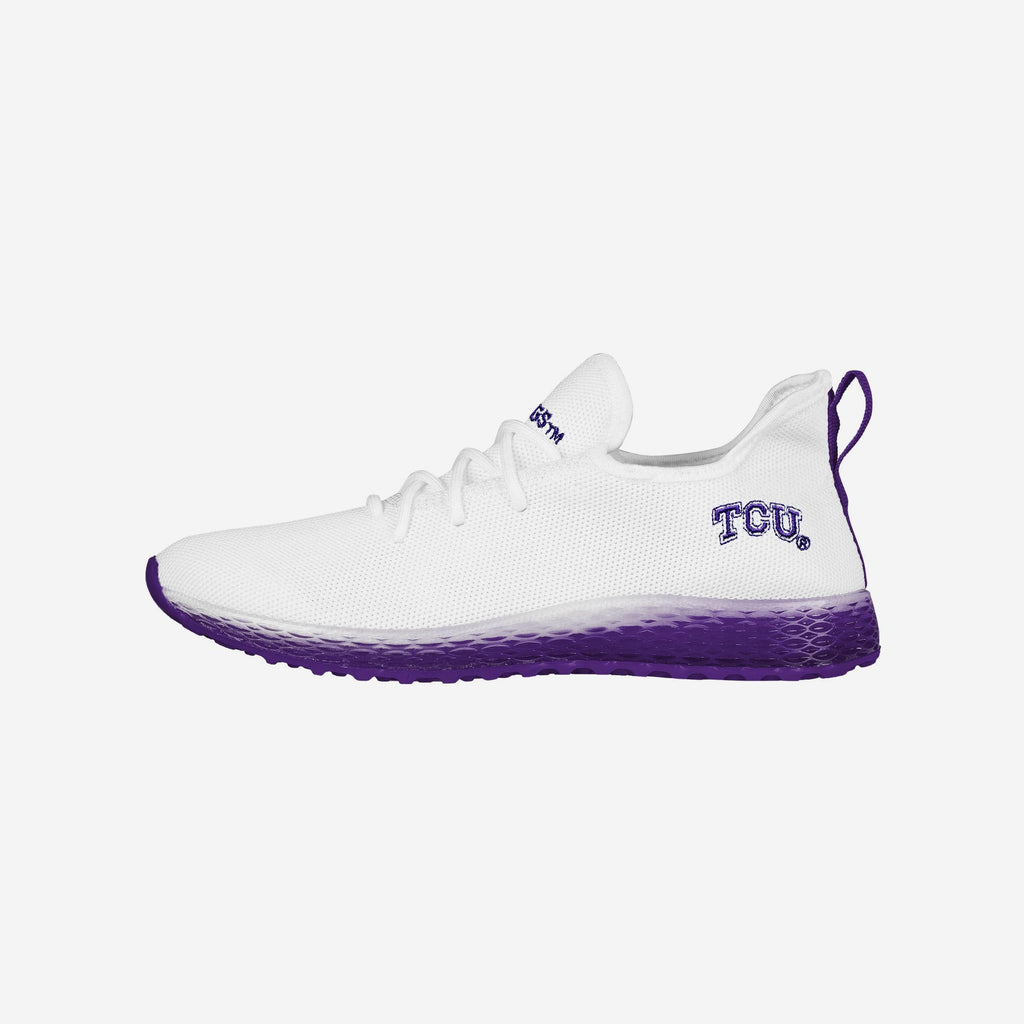 TCU Horned Frogs Gradient Midsole White Sneakers FOCO 7 - FOCO.com