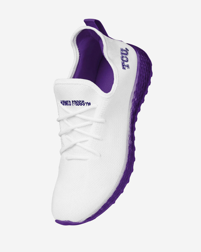 TCU Horned Frogs Gradient Midsole White Sneakers FOCO - FOCO.com