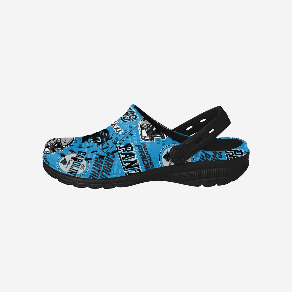 Carolina Panthers Historic Print Clog With Strap FOCO S - FOCO.com