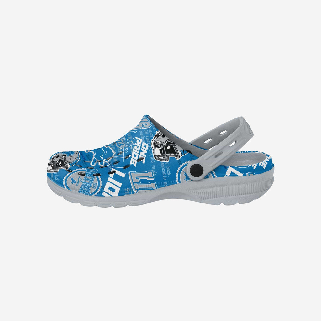 Detroit Lions Historic Print Clog With Strap FOCO S - FOCO.com