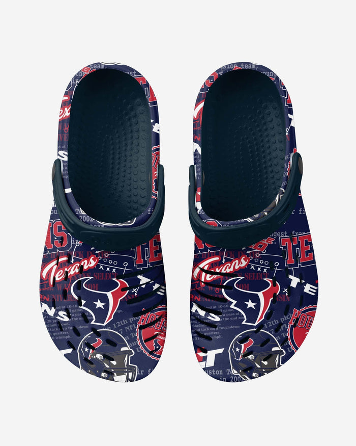 Houston Texans Historic Print Clog With Strap FOCO - FOCO.com