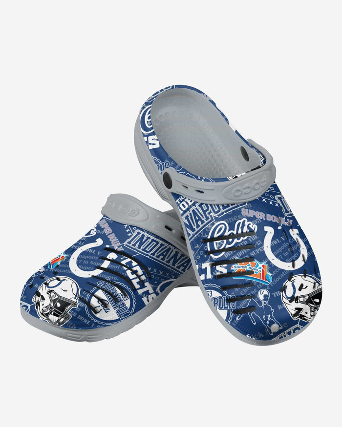 Indianapolis Colts Historic Print Clog With Strap FOCO - FOCO.com