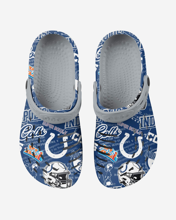 Indianapolis Colts Historic Print Clog With Strap FOCO - FOCO.com