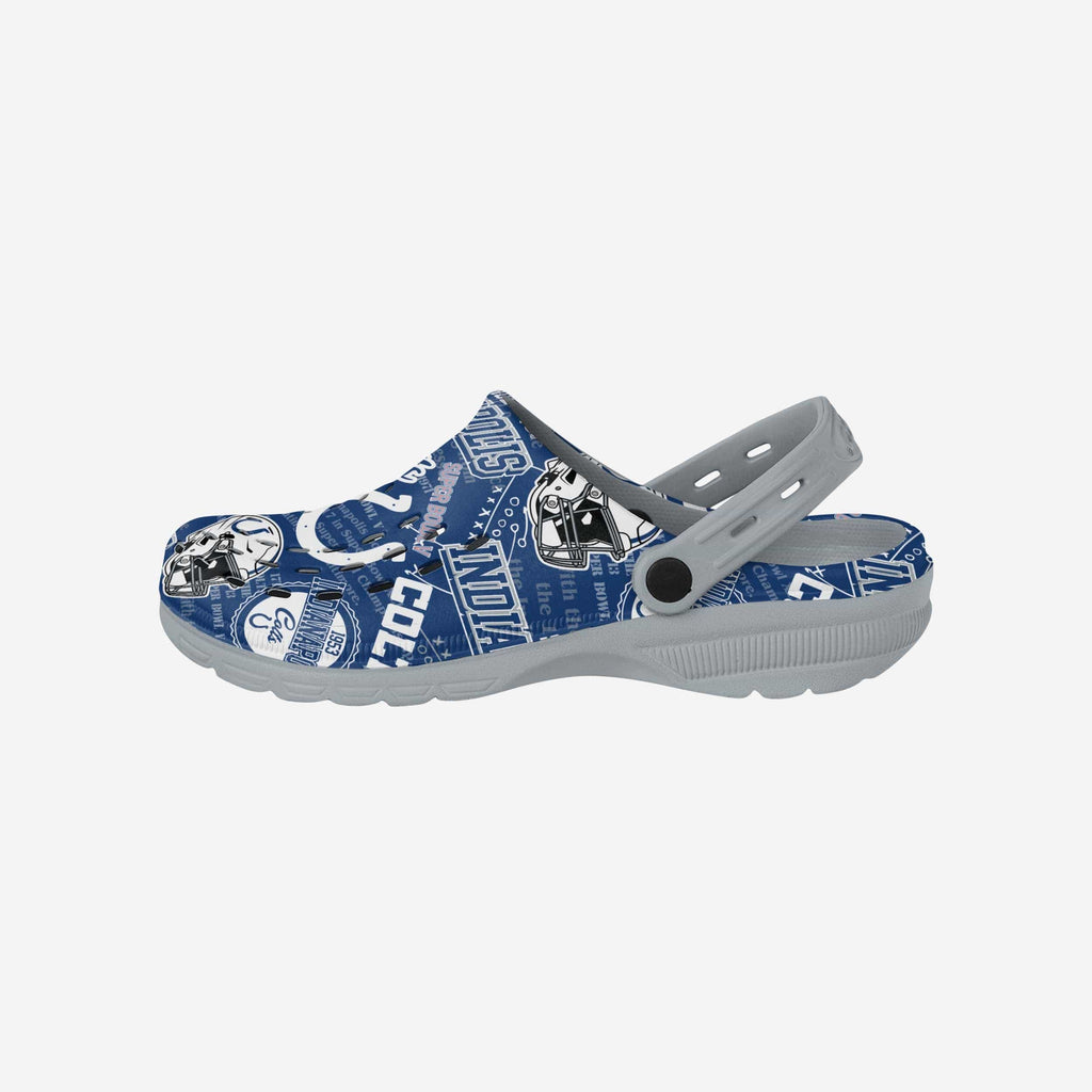 Indianapolis Colts Historic Print Clog With Strap FOCO S - FOCO.com