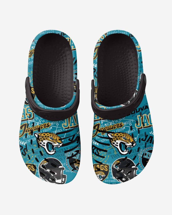 Jacksonville Jaguars Historic Print Clog With Strap FOCO - FOCO.com