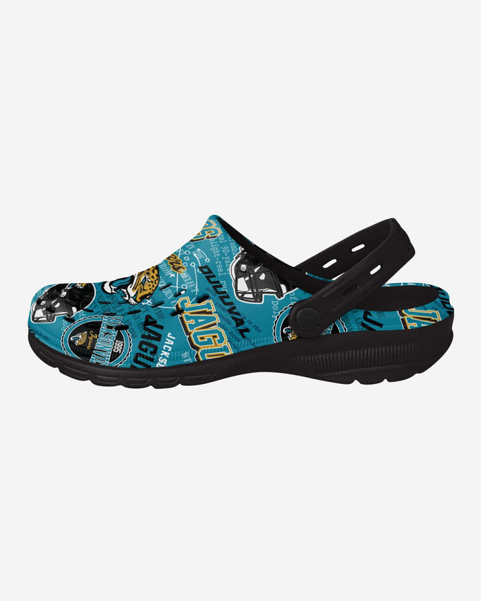 Jacksonville Jaguars Historic Print Clog With Strap FOCO S - FOCO.com