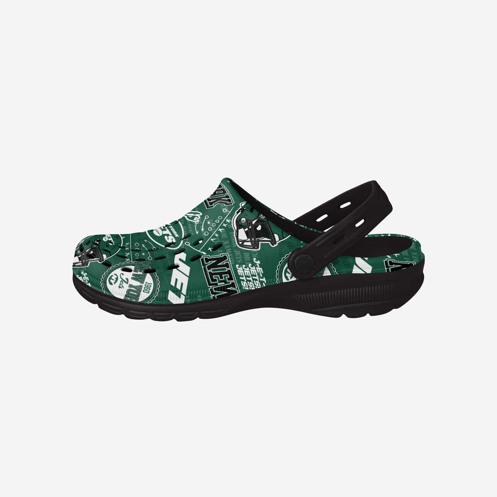 New York Jets Historic Print Clog With Strap FOCO S - FOCO.com