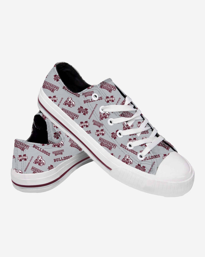 Mississippi State Bulldogs Womens Low Top Repeat Print Canvas Shoe FOCO - FOCO.com