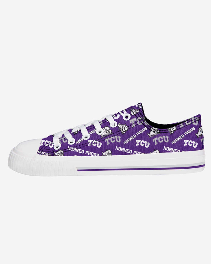 TCU Womens Low Top Repeat Print Canvas Shoe FOCO 6 - FOCO.com