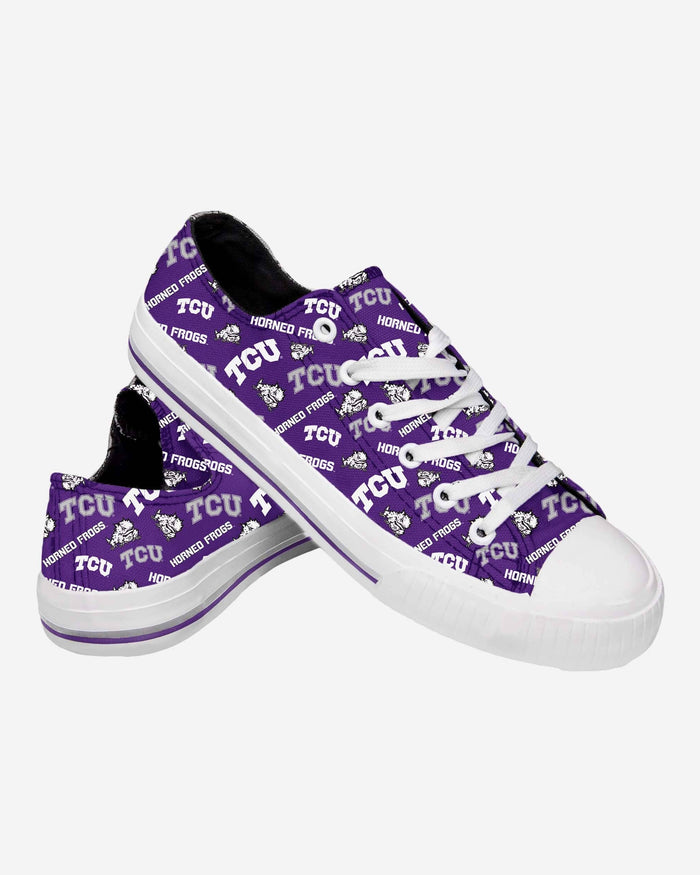 TCU Womens Low Top Repeat Print Canvas Shoe FOCO - FOCO.com