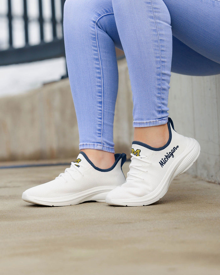 Michigan Wolverines Womens Midsole White Sneaker FOCO - FOCO.com