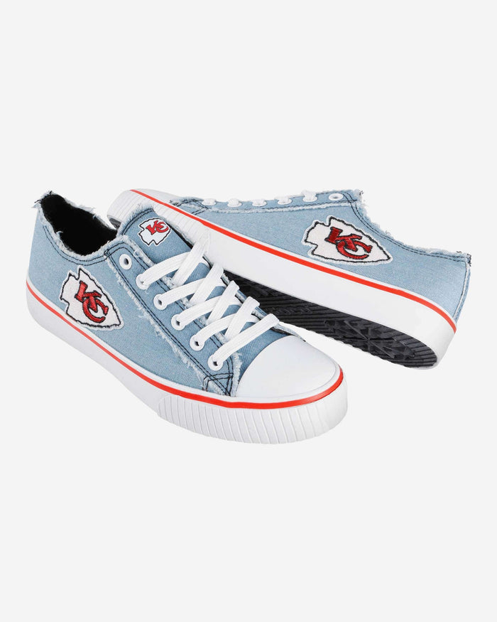 Kansas City Chiefs Womens Denim Low Top Canvas Shoe FOCO - FOCO.com