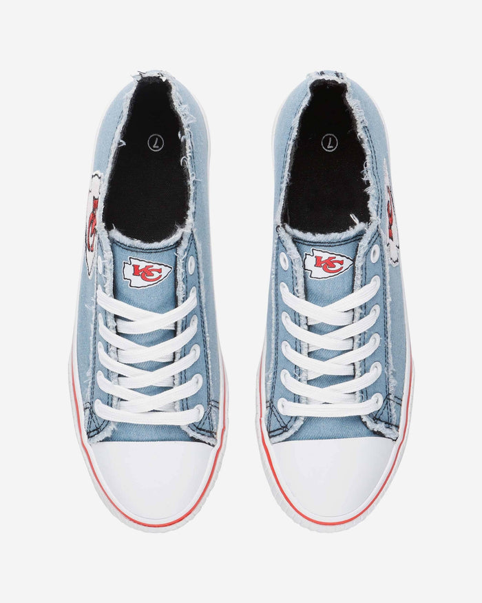 Kansas City Chiefs Womens Denim Low Top Canvas Shoe FOCO - FOCO.com