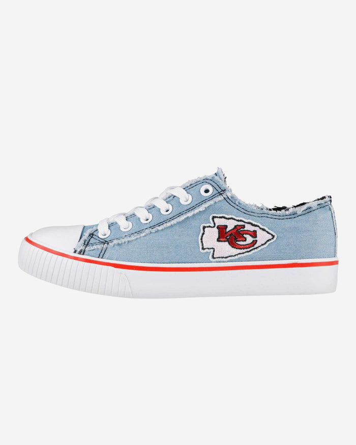 Kansas City Chiefs Womens Denim Low Top Canvas Shoe FOCO 6 - FOCO.com