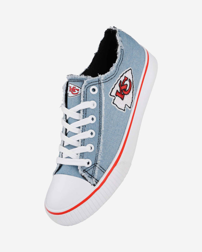 Kansas City Chiefs Womens Denim Low Top Canvas Shoe FOCO - FOCO.com