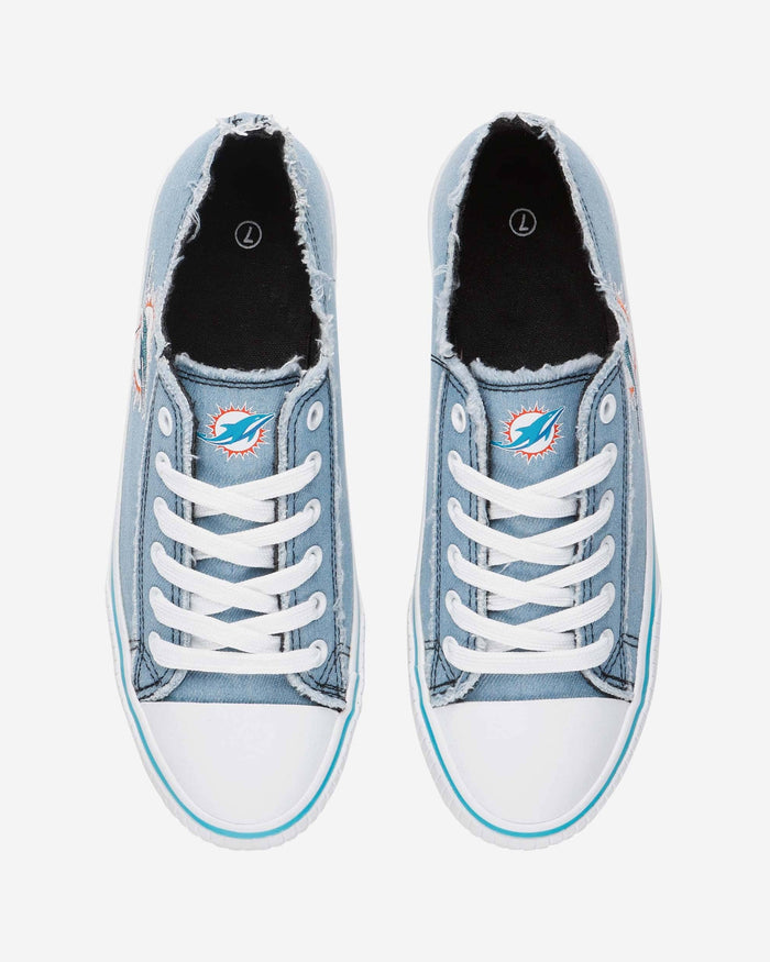 Miami Dolphins Womens Denim Low Top Canvas Shoe FOCO - FOCO.com